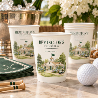 Gobelets en papier pour anniversaire Vintage Golf