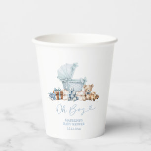Gobelets en papier pour Baby Shower Berceau Bleu C