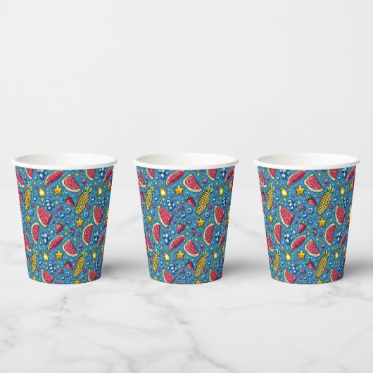 Gobelets en papier pour barbecue avec pastèque, ma (Multi)