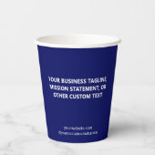 Gobelets en papier pour café bleu avec logo de l'e (Verso)