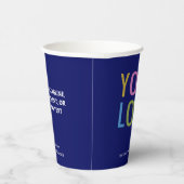 Gobelets en papier pour café bleu avec logo de l'e (Droite)