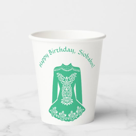 Gobelets En Papier Pour Danseurs Irlandais Green Dancing Dress Custom (Recto)