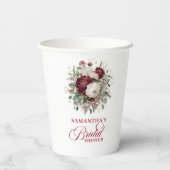 Gobelets en papier pour douche de mariée à fleurs (Verso)