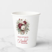Gobelets en papier pour douche de mariée à fleurs (Recto)