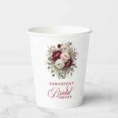 Gobelets en papier pour douche de mariée à fleurs (Verso)