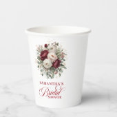 Gobelets en papier pour douche de mariée à fleurs (Recto)