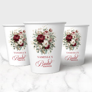Gobelets en papier pour douche de mariée floraux b