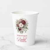 Gobelets en papier pour douche de mariée floraux c (Recto)