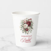 Gobelets en papier pour douche de mariée floraux d (Verso)