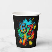 Gobelets en papier pour fête Six Seven 6-7 Mème dé (Verso)