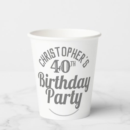 Gobelets en papier pour la célébration des 40 ans (Recto)