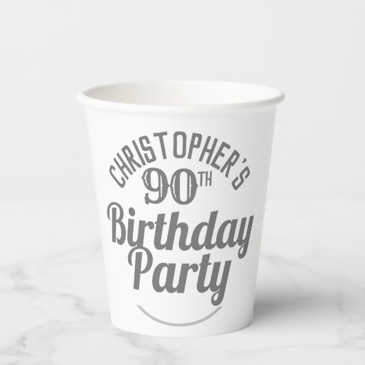 Gobelets en papier pour la célébration des 90 ans (Recto)