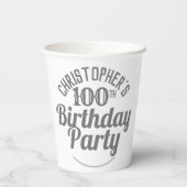 Gobelets en papier pour la célébration du 100e ann (Verso)