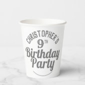 Gobelets en papier pour la célébration d'un 9e ann (Verso)