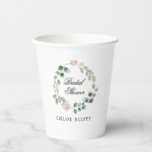Gobelets en papier pour la douche de la mariée à f