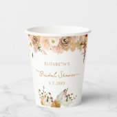 Gobelets en papier pour la douche de mariée floral (Recto)