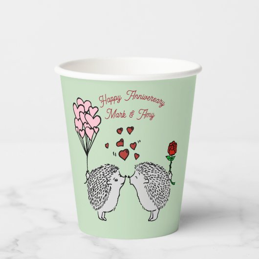 Gobelets en papier pour l'anniversaire du Hérisson (Recto)