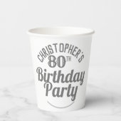 Gobelets en papier pour les 80 ans (Verso)
