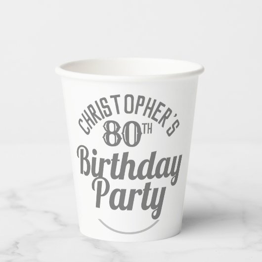 Gobelets en papier pour les 80 ans (Recto)