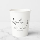 Gobelets en papier pour une douche de mariée. (Verso)