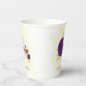 Gobelets En Papier pourpre royal & fleurs blanches or (Droite)