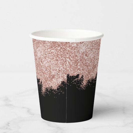 Gobelets En Papier Poussière de Parties scintillant rose Gold Blush R (Droite)