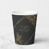 Gobelets En Papier Poussière Or & Outlines Mariage Noir/Gld ID835 (Verso)