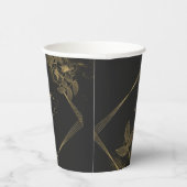 Gobelets En Papier Poussière Or & Outlines Mariage Noir/Gld ID835 (Droite)