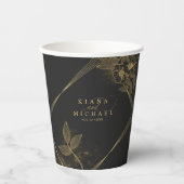 Gobelets En Papier Poussière Or & Outlines Mariage Noir/Gld ID835 (Recto)