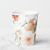 Gobelets En Papier Prairie de Papillon Aquarelle Réception de Mariage (Verso)