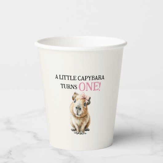 Gobelets En Papier Premier anniversaire de Capybara (Recto)