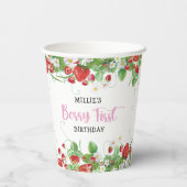 Gobelets En Papier Premier anniversaire de fraise (Verso)