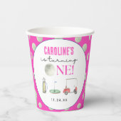 Gobelets En Papier Premier anniversaire des filles de golf (Recto)