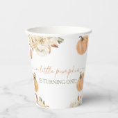 Gobelets En Papier Premier anniversaire du petit Citrouille (Recto)