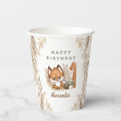 Gobelets En Papier Premier anniversaire mignon Fox automne garçon tas (Verso)