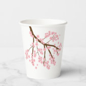 Gobelets En Papier Premier Anniversaire Printemps Cerise Fleurs Flora (Verso)