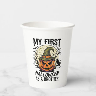 Gobelets En Papier Premier frère d'Halloween Chemise de lune de citro
