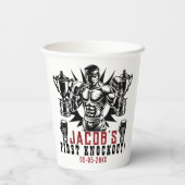 Gobelets En Papier Premier Knockout Boxe fête d'anniversaire (Verso)