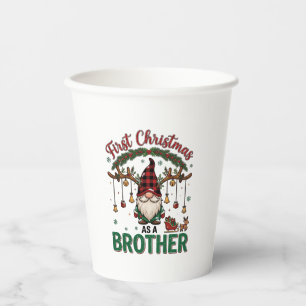 Gobelets En Papier Premier Noël en tant que frère Gnome Renne Traînea
