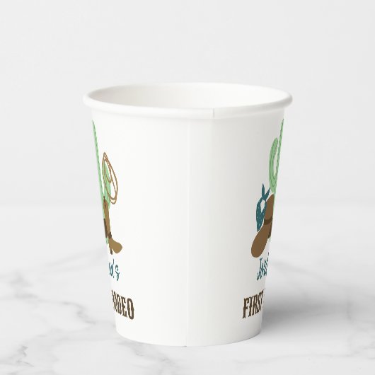 Gobelets En Papier Premier Rodéo Anniversaire 1er Cowboy Ouest (Droite)