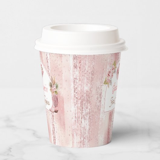 Gobelets En Papier Premier Rodéo Boho Rose 1er Anniversaire (Droite)