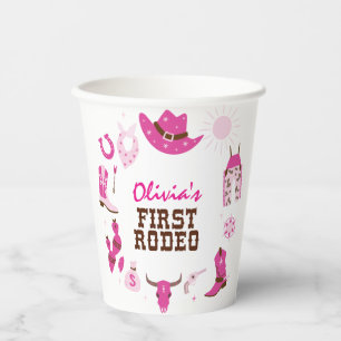 Gobelets En Papier Premier Rodéo Rose Western Cowboy 1er Anniversaire