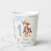 Gobelets En Papier Premier Rodéo Western Cowboy Birthday Boy (Verso)