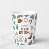 Gobelets En Papier Premier Rodéo Wild West Blue Boy Premier anniversa (Verso)