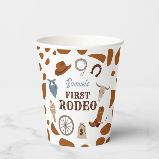 Gobelets En Papier Premier Rodeo Wild West Brown Boy Premier annivers (Recto)
