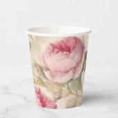 Gobelets En Papier Premier Rose couleur or personnalisé de la Communi (Gauche)