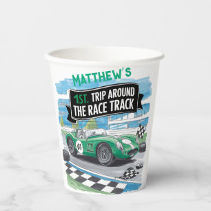 Gobelets En Papier Premier voyage autour de la piste de course Annive