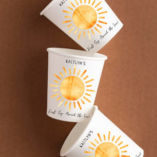 Gobelets En Papier Premier Voyage Autour Du Soleil 1Er Anniversaire