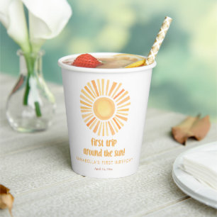Gobelets En Papier Premier voyage autour du soleil 1er anniversaire f