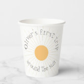 Gobelets En Papier Premier voyage autour du soleil Anniversaire boho (Recto)